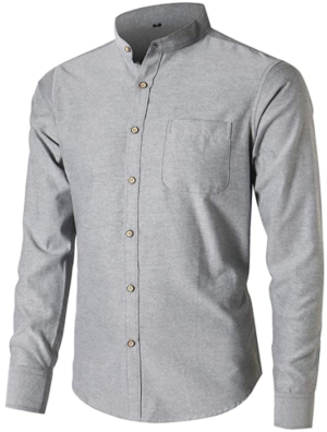 Dioufond Mandarin Collar Shirts 