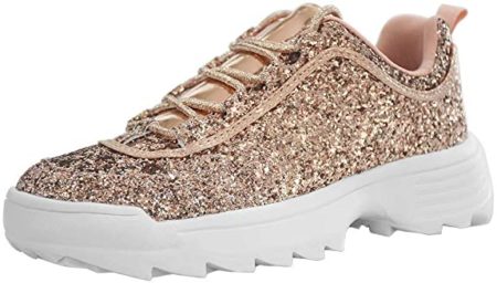 LUCKY-STEP Gold Sneakers for Men and Women